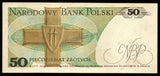 Poland 50 Zlotys - 1988 P#142c AUNC Bank Note N#203924 #UCN373