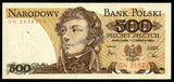 Poland 500 Zlotys - 1982 P#145d AUNC Bank Note N#205988 #UCN375
