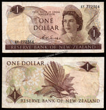 New Zealand 1 Dollar - Elizabeth II 1968-1975 P# 163b Fine Bank Note N#202557 #UCN376