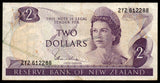 New Zealand 2 Dollars - Elizabeth II - (1977-1981) P# 164d Fine Bank Note #UCN381