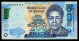 Malawi 200 Kwacha - 2016 XF+ Bank Note N#212279 #UCN384