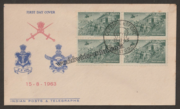 1963 Defense Campaign-Artrillery & Army Helicopter Block of 4 FDC