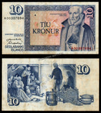 Iceland 10 Kronur - (1981-1984) P# 48a(4) Fine Bank Note N#205828 #UCN385