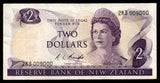 New Zealand 2 Dollars - Elizabeth II - (1975-1977) P# 164c Fine Bank Note N#202549 #UCN387