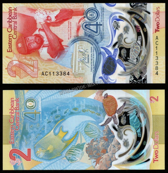 Eastern Caribbean 2 Dollars (ND 2023) Commemorative Polymer Prefix AA UNC, Hobbies & Toys, Memorabilia & Collectibles, Currency on Eastern Caribbean 2 Dollars (ND 2023) Commemorative Polymer Prefix AA UNC, Hobbies & Toys, Memorabilia & Collectibles, Currency on