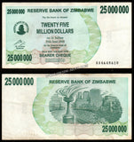 Zimbabwe 25000000 Dollar - 2008 P# 56 Bearer Cheque XF Bank Note N#207514 #UCN390