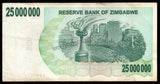Zimbabwe 25000000 Dollar - 2008 P# 56 Bearer Cheque XF Bank Note N#207514 #UCN390