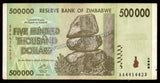 Zimbabwe 500 000 Dollars - 2008 P# 76 XF Bank Note N#201940 #UCN392