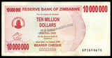 Zimbabwe 10 000 000 Dollars - 2008 P# 55a XF Bank Note N#207513 #UCN396
