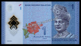 Malaysia 1 Ringgit - 2017-2021 P#51b XF+ Polymer Bank Note N#202971 #UCN406