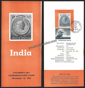 1964 INDIA Children's Day & Jawaharlal Nehru Brochure