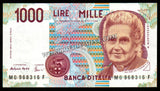 Italy 1000 Lire - 1990 P#114a XF+ Bank Note N#202232 #UCN416