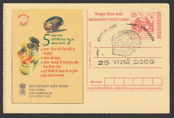 2008 Railways Cancelled Meghdoot Post Card #C-MPC-42