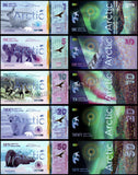 Arctic Territories 1, 5, 10, 20, 50, 100 Arctic Dollars - 2020 Set of 6 UNC Polymer Fantasy Notes N#431827
