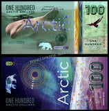 Arctic Territories 1, 5, 10, 20, 50, 100 Arctic Dollars - 2020 Set of 6 UNC Polymer Fantasy Notes N#431827