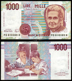 Italy 1000 Lire - 1994 P# 114b M.Montessori (Italian physician and educator) XF Bank Note N#202232 #UCN442