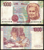 Italy 1000 Lire - 1990 P#114a XF Bank Note N#202232 #UCN449