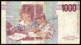 Italy 1000 Lire - 1990 P#114a XF Bank Note N#202232 #UCN449