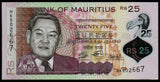 Mauritius 25 Rupees - 2021 P# 64 XF Polymer Bank Note N#203478 #UCN451