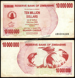 Zimbabwe 10000000 Dollars - 2008 P# 55a XF Bank Note N#207513 #UCN463