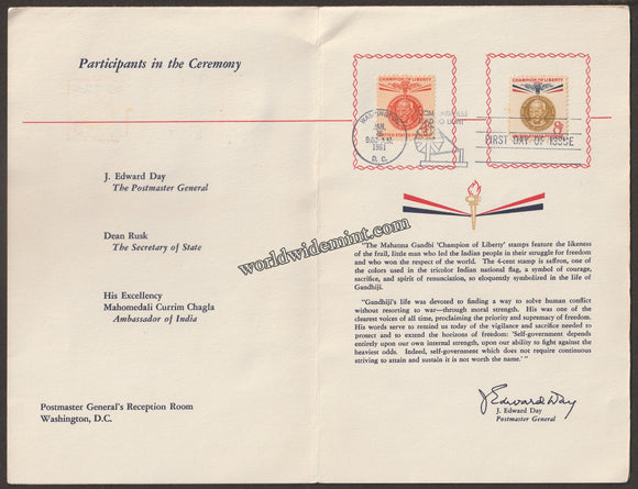 1969 USA Gandhi Birth Centenary Presentation Folder #Gan477