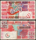 Netherlands 25 Gulden - 1989 P# 100 XF Bank Note N#205426 #UCN482