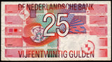 Netherlands 25 Gulden - 1989 P# 100 XF Bank Note N#205426 #UCN482