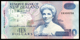 New Zealand 10 Dollars - 1993-1998 P# 178a AUNC Bank Note N#210515 #UCN486