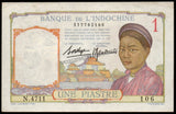 Vietnam - French Indochina 1 Piastre - 1936 P# 54b XF+ Bank Note N#292244 #UCN488