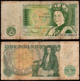 England 1 Pound (Elizabeth II Sir Isaac Newton) - 1978-1984 P# 377b Fine Bank Note N#202356 #UCN498