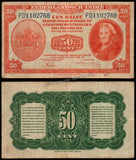 Netherlands 50 Cents - 1943 P# 110a XF Bank Note N#205400 #UCN499