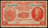 Netherlands 50 Cents - 1943 P# 110a XF Bank Note N#205400 #UCN499