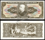 Brazil 5 Cruzeiros Thesouro Nacional; 2nd print; "Valor Legal" 1962-1964 UNC Banknote N#202089
