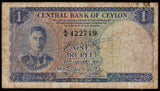 Ceylon 1 Rupee - 1951 P# 47 Fine Bank Note N#267314 #UCN506