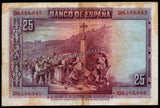 Spain 25 Pesetas - 1928 P# 74c XF Bank Note N#204689 #UCN508