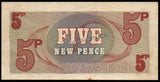 United Kingdom 5 New Pence - British Armed Forces 6th Series - 1972 P#M44a AUNC Bank Note N#209049 #UCN511