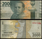 Indonesia 2000 Rupiah - 2016 P# 155a Fine Bank Note N#202305 #UCN529