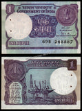 1989 India 1 Rupee GOPI KISHEN ARORA, Inset: B UNC Currency Note #A53