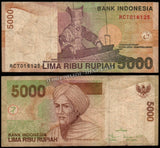 Indonesia 5000 Rupiah - 2001 P#142a Fine Bank Note N#203656 #UCN541