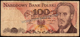Poland 100 Zlotys - 1986 P#143e.1 Fine Bank Note N#203926 #UCN580