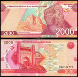 Uzbekistan 2000 Soʻm - 2021 P#87 XF Bank Note N#296698 #UCN581