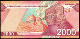 Uzbekistan 2000 Soʻm - 2021 P#87 XF Bank Note N#296698 #UCN581