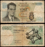 Belgium 20 Francs - 1964 P# 138 Fair Bank Note N#203061 #UCN582