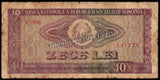 Romania 10 Lei - 1966 P#94a(1) Fair Bank Note N#205769 #UCN584