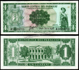 Paraguay 1 Guarani - 1963 P#193a AUNC Bank Note N#205003 #UCN587