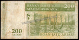 Madagascar 200 Ariary - 2004 P#87b Fine Bank Note N#203046 #UCN589