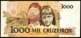 Brazil 1000 Cruzeiros - 1990 P#231a AUNC Bank Note N#206098 #UCN592