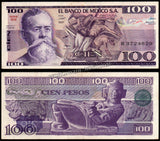 Mexico 100 Pesos - 1981 P#74a XF+ Bank Note N#205304 #UCN593