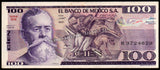 Mexico 100 Pesos - 1981 P#74a XF+ Bank Note N#205304 #UCN593