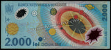 Romania 2000 Lei - 1999 P#111b AUNC Polymer Bank Note N#201590 #UCN597